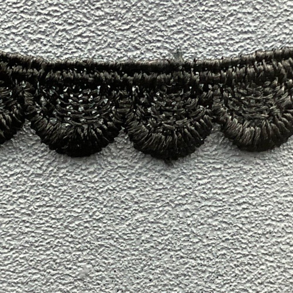 Choker Necklace Black Lace Pink Rhinestone Flower Silver Chain Barbie Retro Glam - Picture 2 of 10